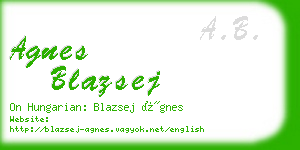 agnes blazsej business card